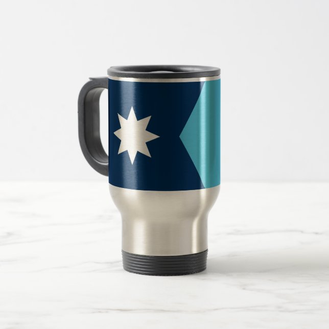 Taza De Viaje Travel Mug with Flag of Minnesota, USA (Anverso izquierdo)