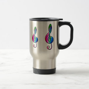 Taza De Viaje Treble nota de clef en color_