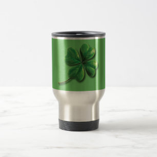 Taza De Viaje Trébol de Irlanda Verde Moderno