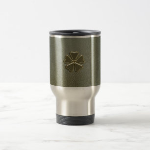 Taza De Viaje Trébol elegante día de San Patricio, cuero verde