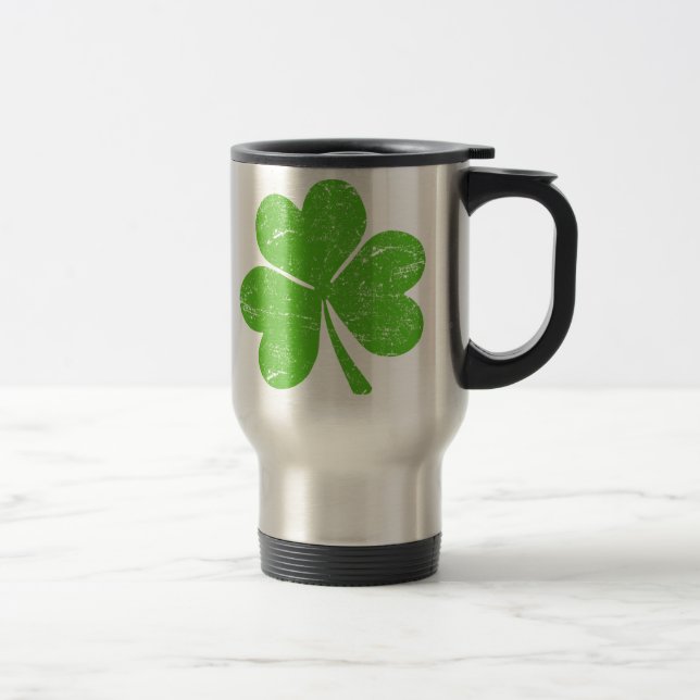 Taza De Viaje Trébol irlandés verde (Derecha)