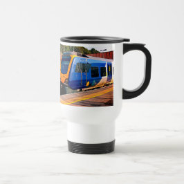 Taza De Viaje Tren azul y amarillo