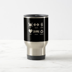 Taza De Viaje Tren de Comer Trabajo Amor Dormir Gimnasio Motivac