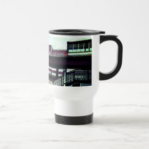 Taza De Viaje Tren rojo y blanco
