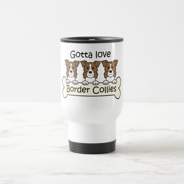 Taza De Viaje Tres borderes collies (Centro)
