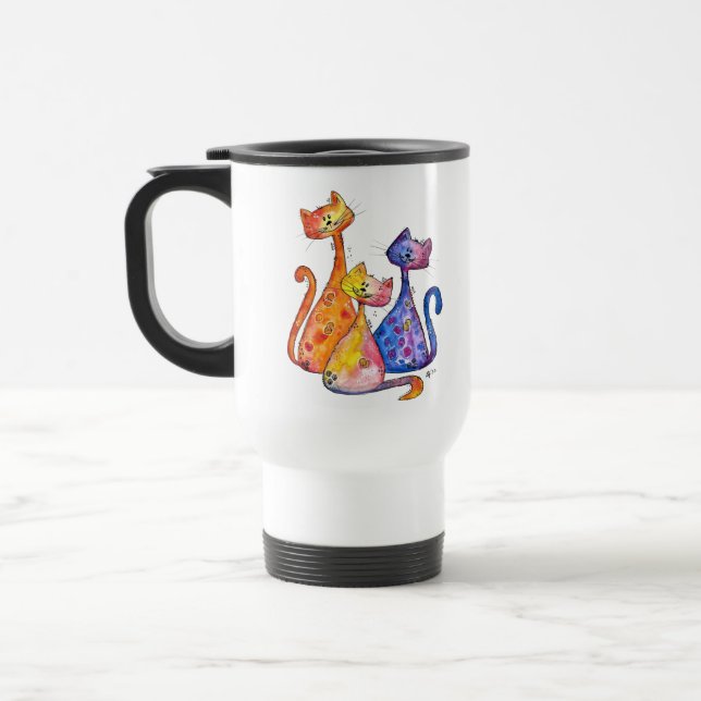 Taza De Viaje Tres gatos caprichosos (Izquierda)