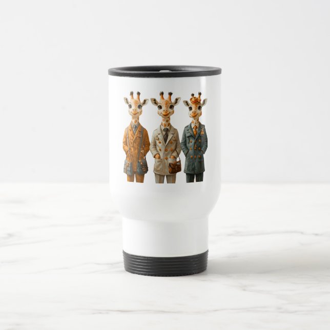 Taza De Viaje Tres toneles térmicos de viajes de jirafa (Centro)