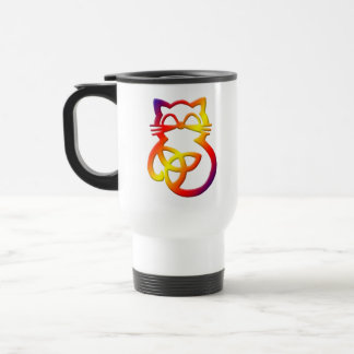 Taza De Viaje Trinidad arcoiris Knot Celtic Cat Travel Mug
