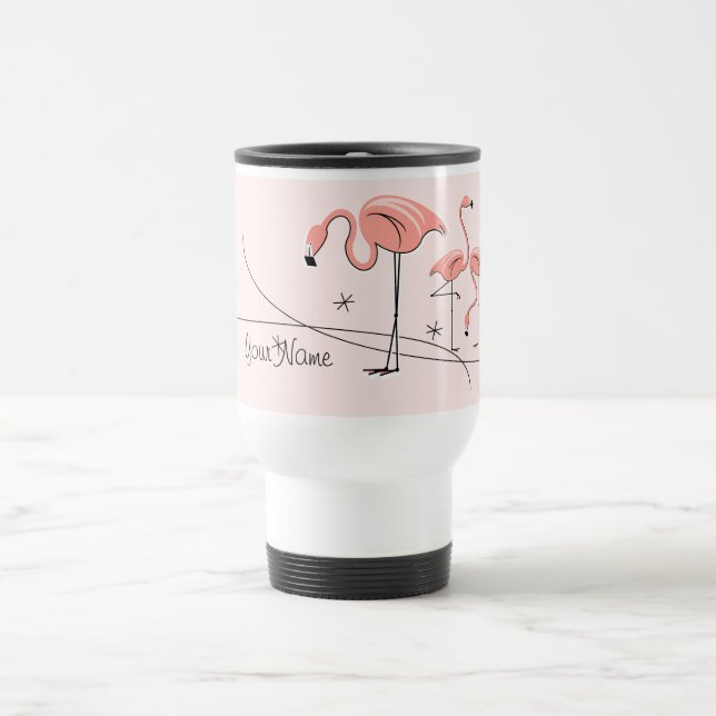 Taza De Viaje Trío rosa Flamingos 3 "Nombre" taquilla de viaje (Centro)