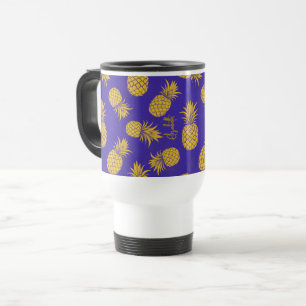 Taza De Viaje Tropical Pineapple with Name – Watercolor Style