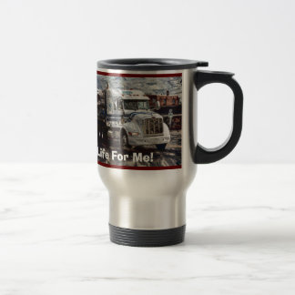 TAZA DE VIAJE TRUCKERS BLANCO CAMIÓN DE CARGA GRANDES BOMBAS DE