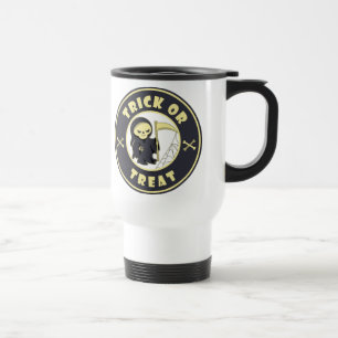 Taza De Viaje Truco o tratar el carácter de pañal gris de Hallow