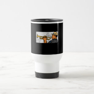 Taza De Viaje Trumpet Player Retro Trumpet Jazz Music