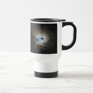 Taza De Viaje Trumpeter Swan y Full Moon Willife Photo