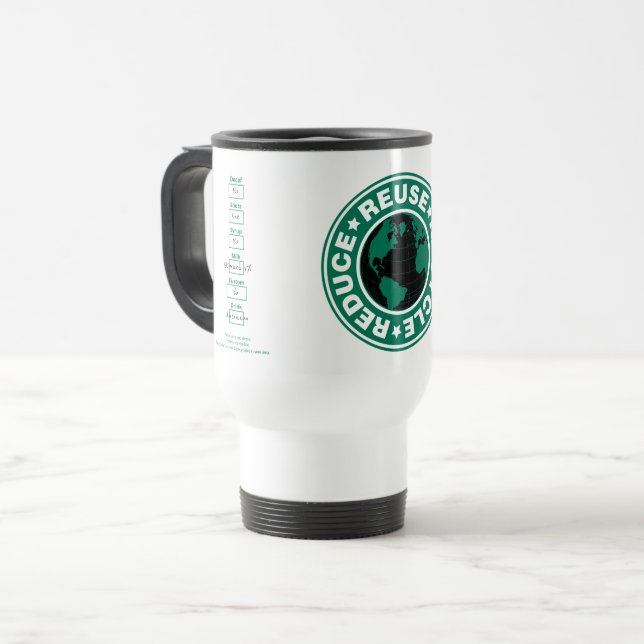 Taza De Viaje Tu especialidad de bebida exacta 'Reuse Recycling' (Anverso izquierdo)