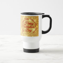 Taza De Viaje Tu mensaje de texto dorado del día de San Valentín