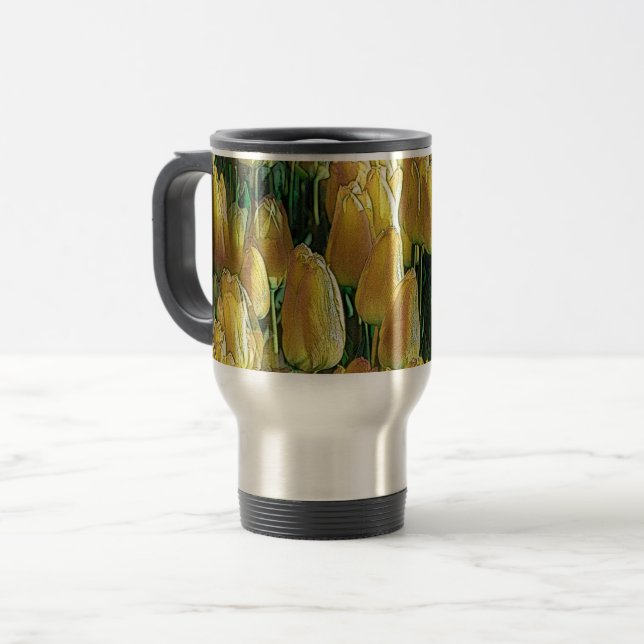 Taza De Viaje Tulipanes amarillos brillantes (Anverso izquierdo)