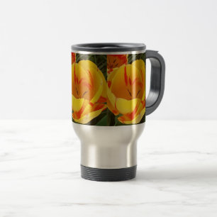 Taza De Viaje Tulipanes amarillos de primavera