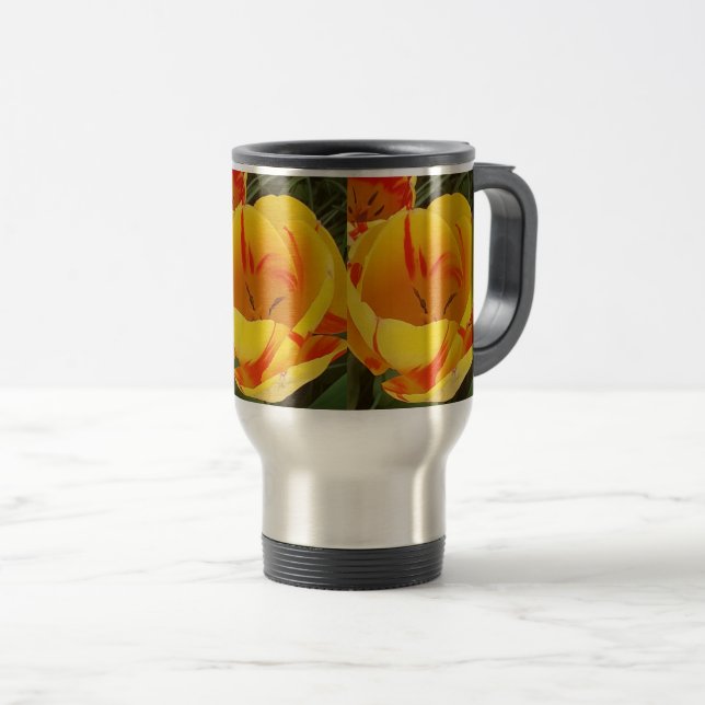 Taza De Viaje Tulipanes amarillos de primavera (Anverso derecho)