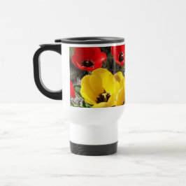 Taza De Viaje Tulipanes amarillos y rojos