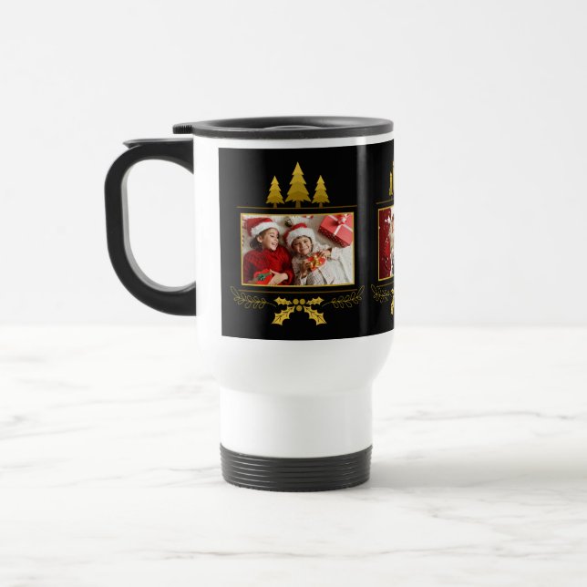 Taza De Viaje TUS 3 FOTOS personalizados Navidades mugs (Izquierda)