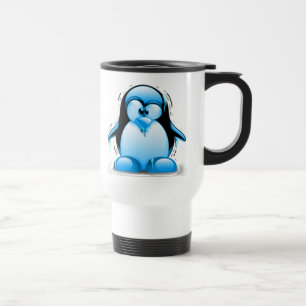 Taza De Viaje Tux azul frío de temblor
