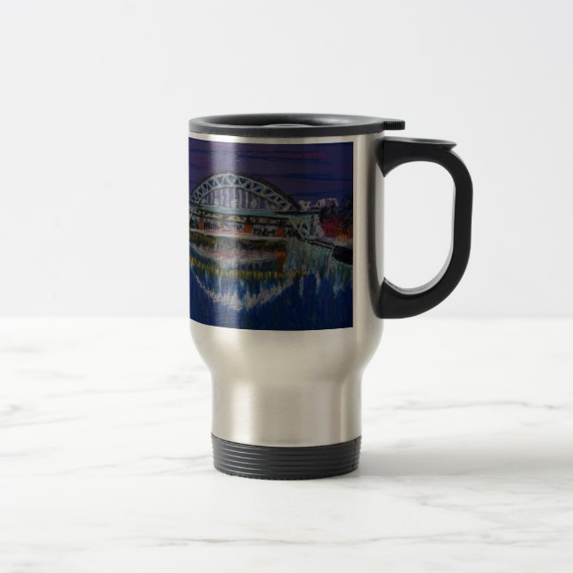 Taza De Viaje Tyne Bridges de noche (Derecha)