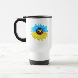 Taza De Viaje Ukraine watercolor sunflower blue yellow flag