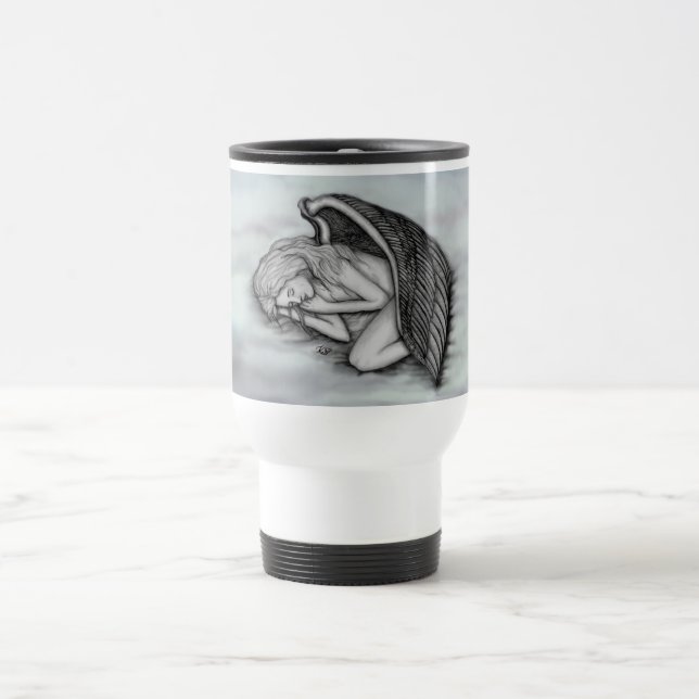 Taza De Viaje Un ángel durmiente en las nubes del cielo (Centro)