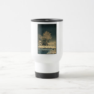 Taza De Viaje Un día de invierno sobre el río Sumida en Japón