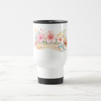 Taza De Viaje Un hermoso diseño de verano inspirado en flores