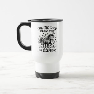 Taza de viaje Unicornio Caótico Brillante Humor Ci