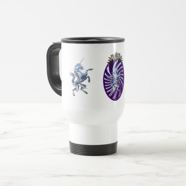 Taza De Viaje Unicornio mágico de plata (Anverso izquierdo)