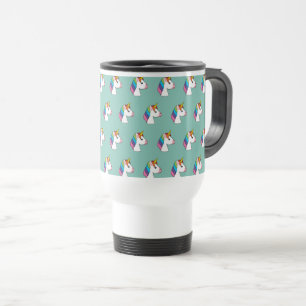 Taza De Viaje Unicornio mágico lindo con el pelo colorido