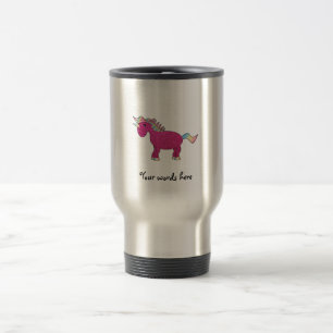 Taza De Viaje Unicornio rosado del purpurina