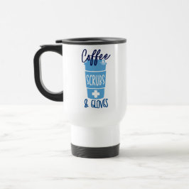Taza De Viaje Uniformes de Enfermera Café y Guantes 