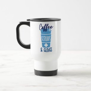 Taza De Viaje Uniformes de Enfermera Café y Guantes