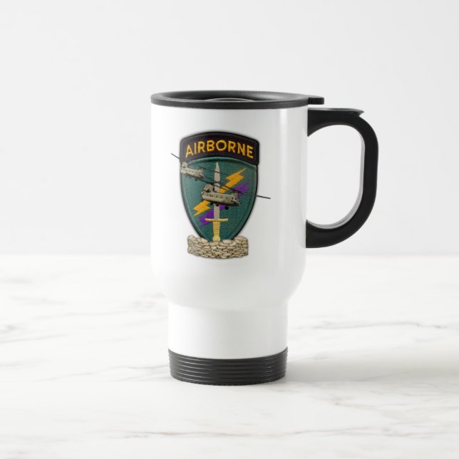 Taza De Viaje USACAPOC parche especial de asuntos civiles de la  (Derecha)