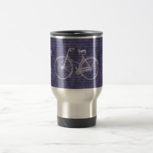 Taza De Viaje Usted más la bicicleta iguala púrpura antigua