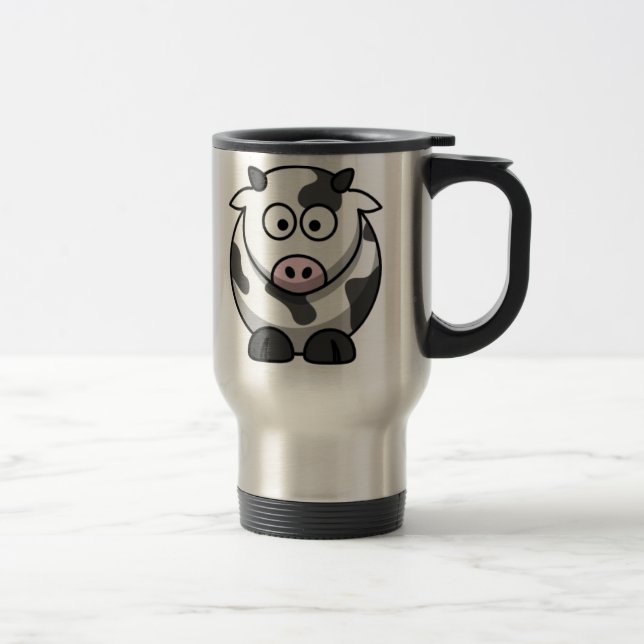 Taza De Viaje Vaca del dibujo animado (Derecha)