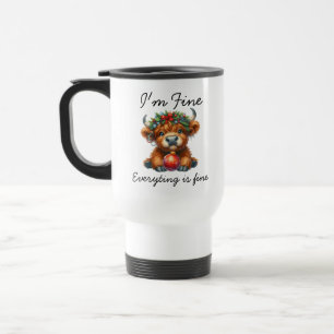 Taza De Viaje Vaca Highland navidades Café festivo