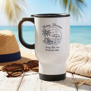 Taza De Viaje Vacaciones Familiares Minimalistas con Coincidenci