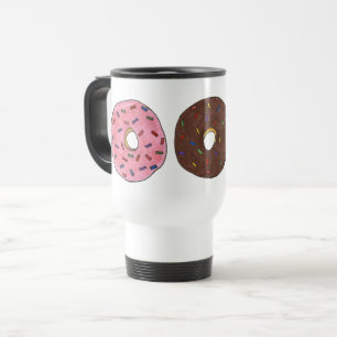 Taza De Viaje Vainilla Fresa Donut Doughnut Sprinkles Foodie