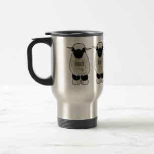 Taza De Viaje Valais Blacknose ilustracion personalizado ovino