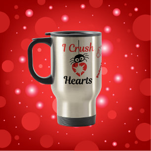 Taza De Viaje Valentine I Crush Hearts Araña linda