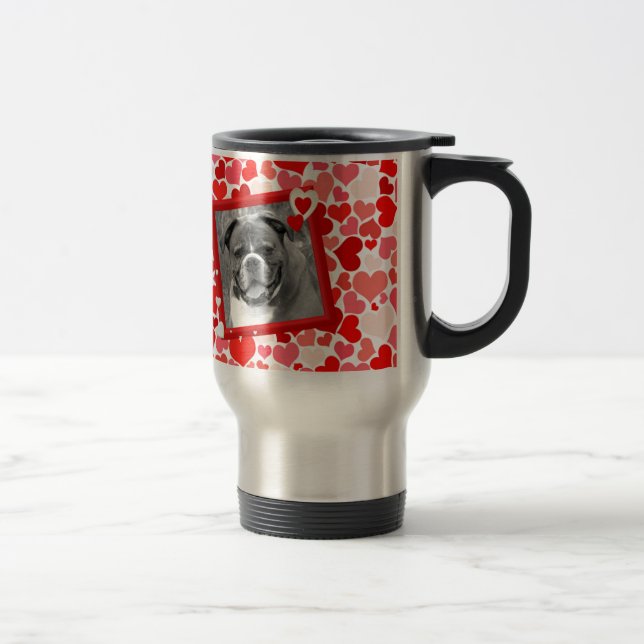 Taza De Viaje Valentines Boxer Dog Hearts (Derecha)