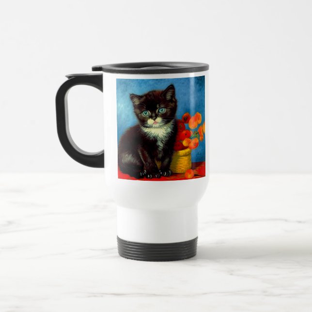 Taza De Viaje Van Gogh Tuxedo Cat (Izquierda)