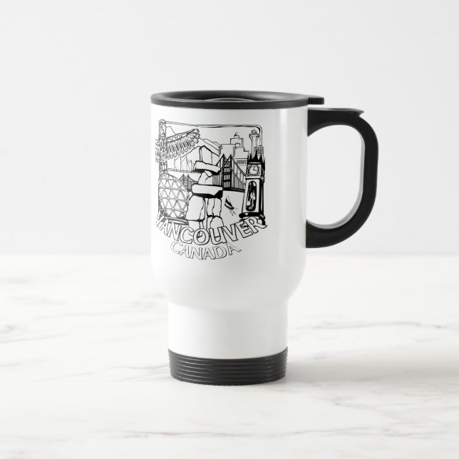 Taza De Viaje Vancouver BC Canada Café Cups Mugs & Glasses (Derecha)