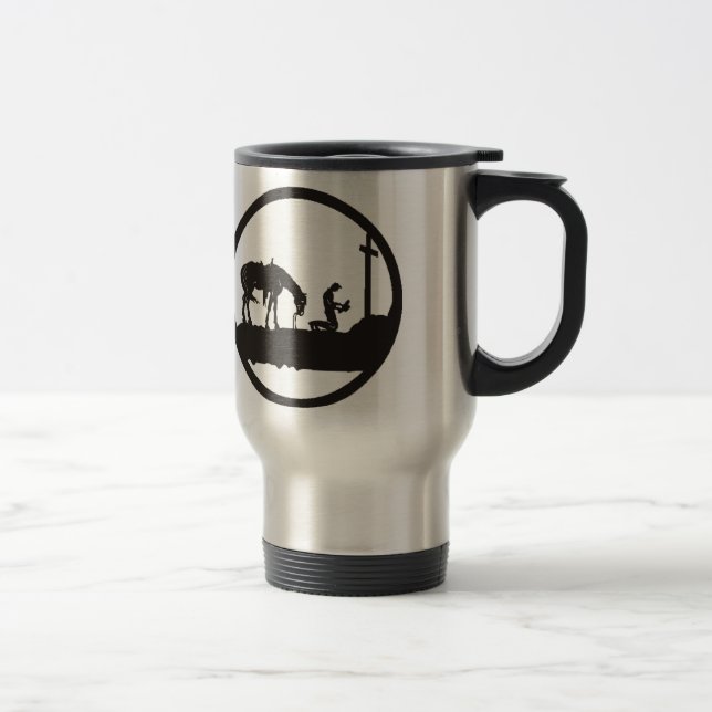 Taza De Viaje vaquero de rogación (Derecha)