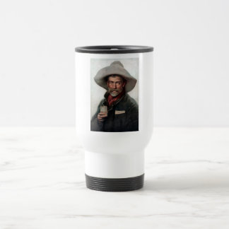 Taza De Viaje Vaquero franco-hispano en el viejo Saloon occident